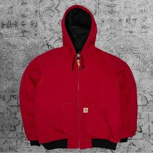 Carhartt red jacket with hood size medium